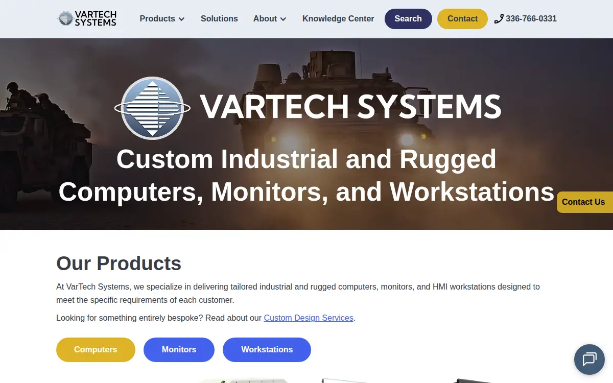 Homepage of Vartech Systems, INC.