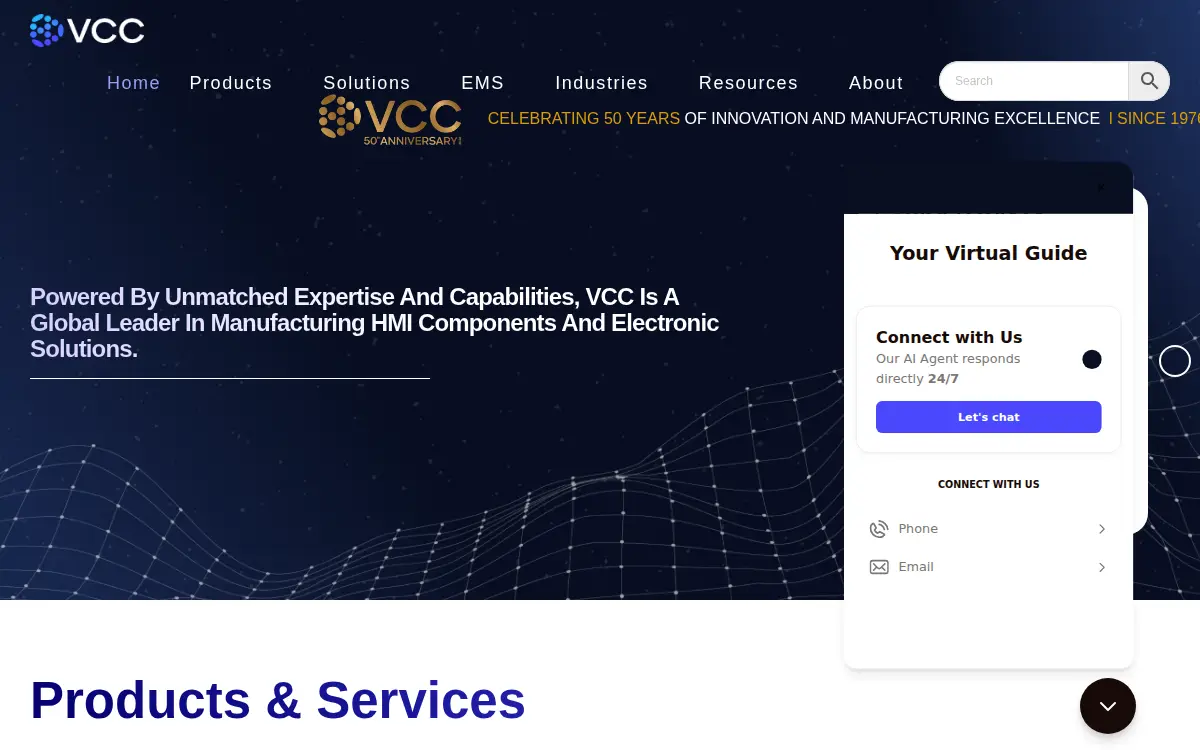 Homepage of Visual Communications Company LLC