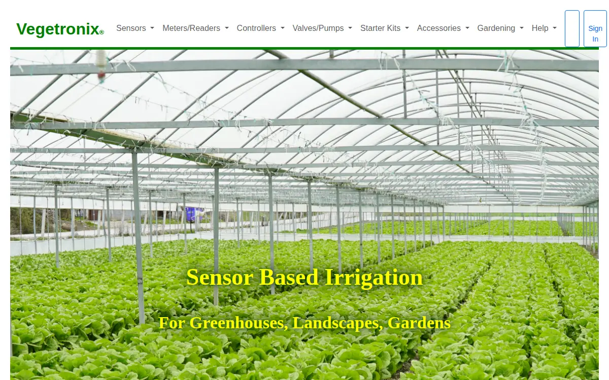 Homepage of Vegetronix, INC