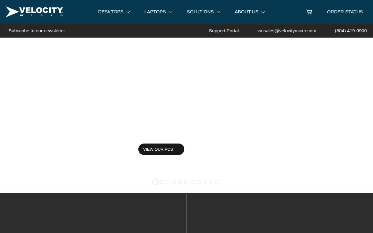 Homepage of Velocity Holdings, LLC