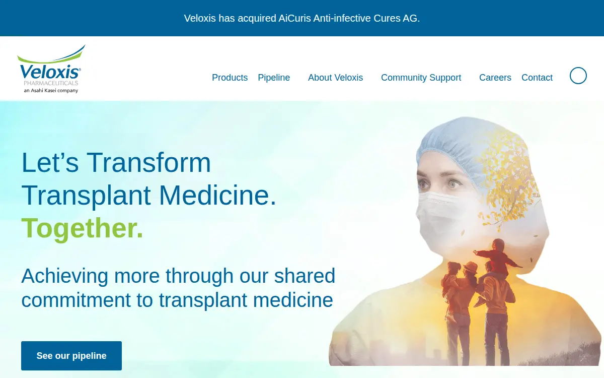Homepage of Veloxis Pharmaceuticals, INC