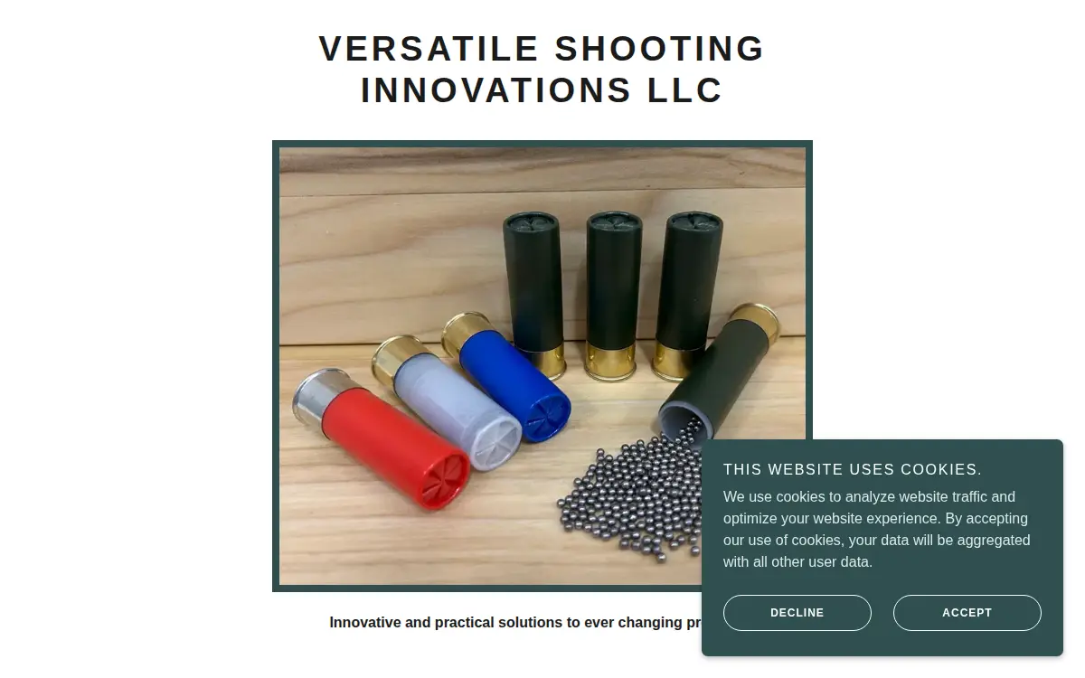 Homepage of Versatile Shooting Innovations, LLC