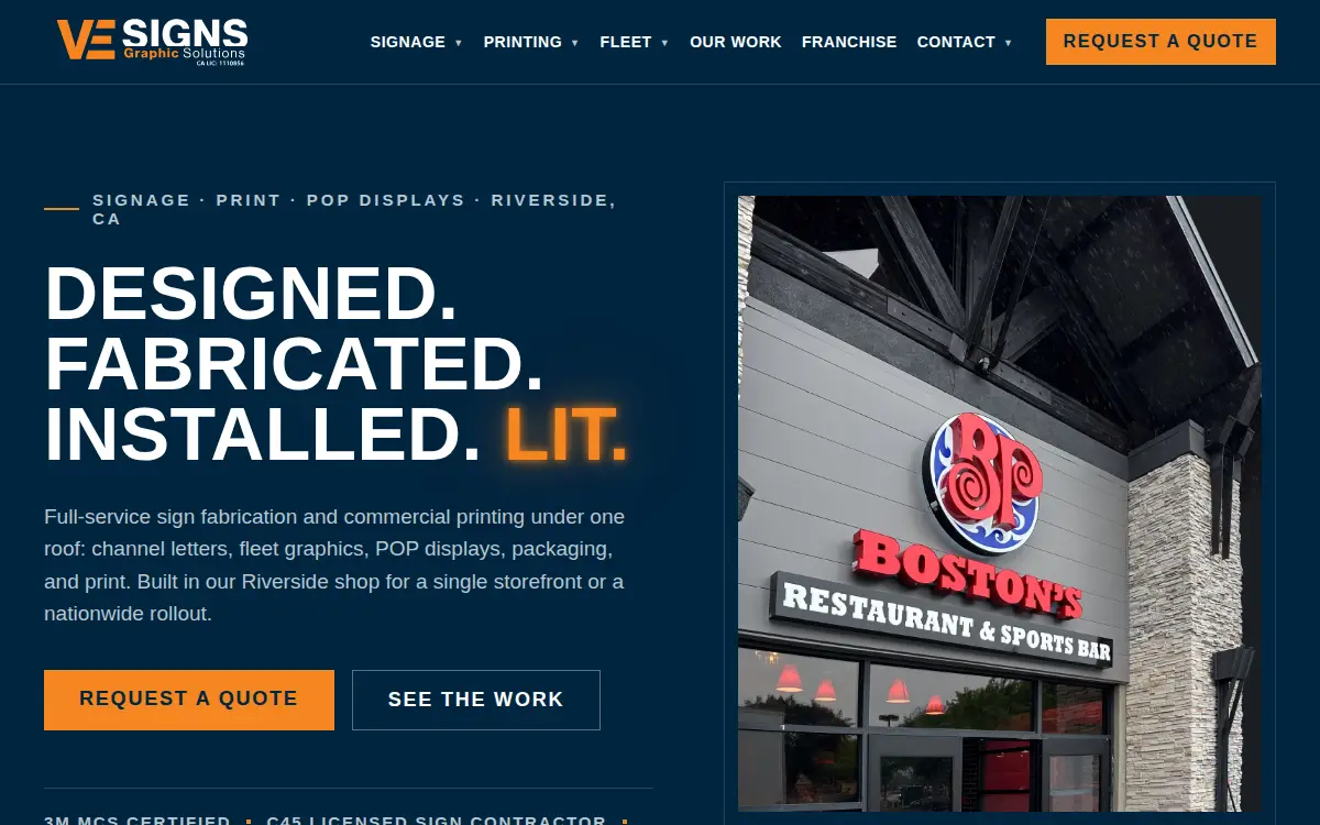 Homepage of Ve Signs, INC