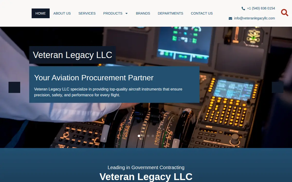 Homepage of Veteran Legacy LLC