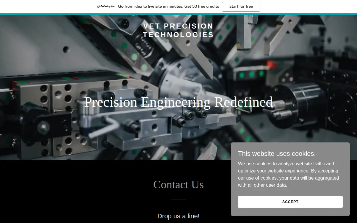Homepage of Vet Precision Technologies LLC