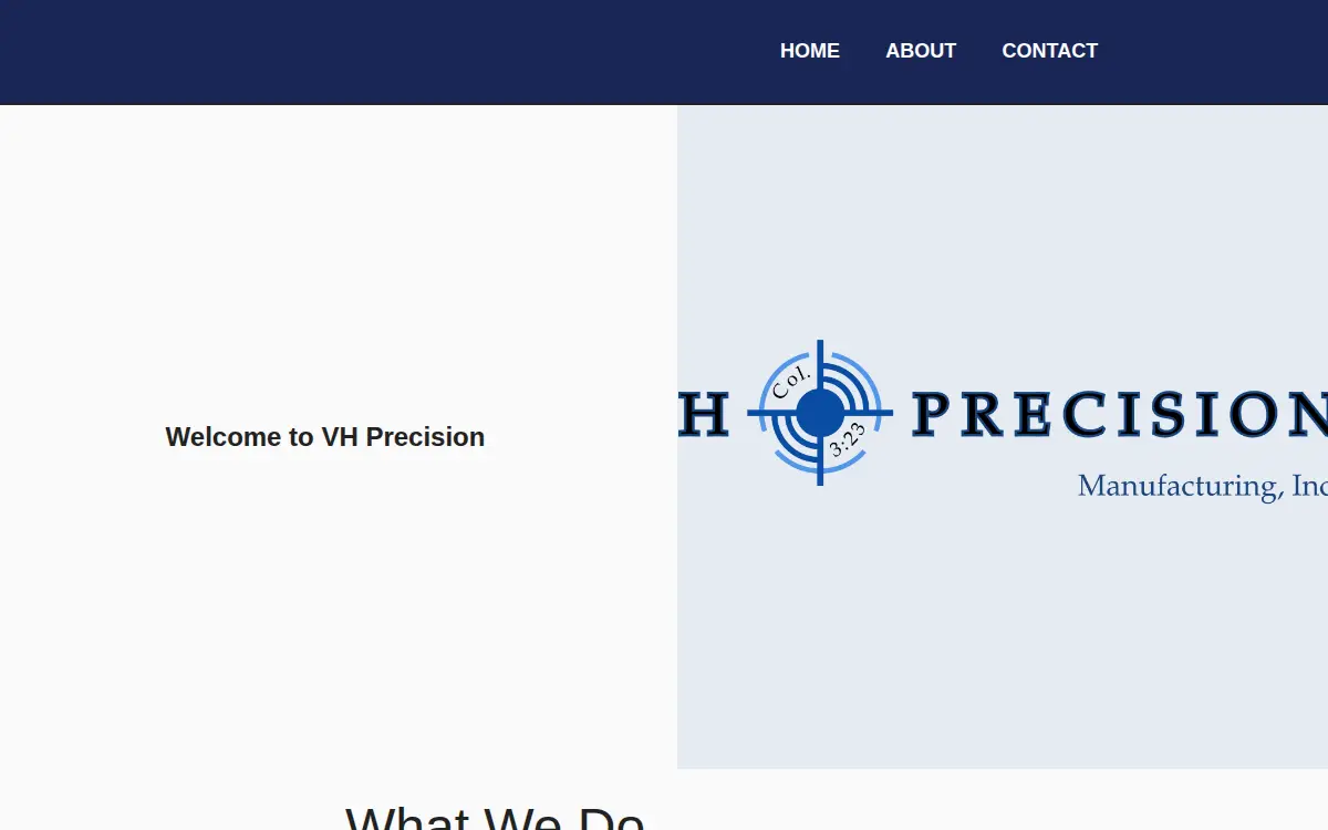 Homepage of Vh Precision Manufacturing, INC