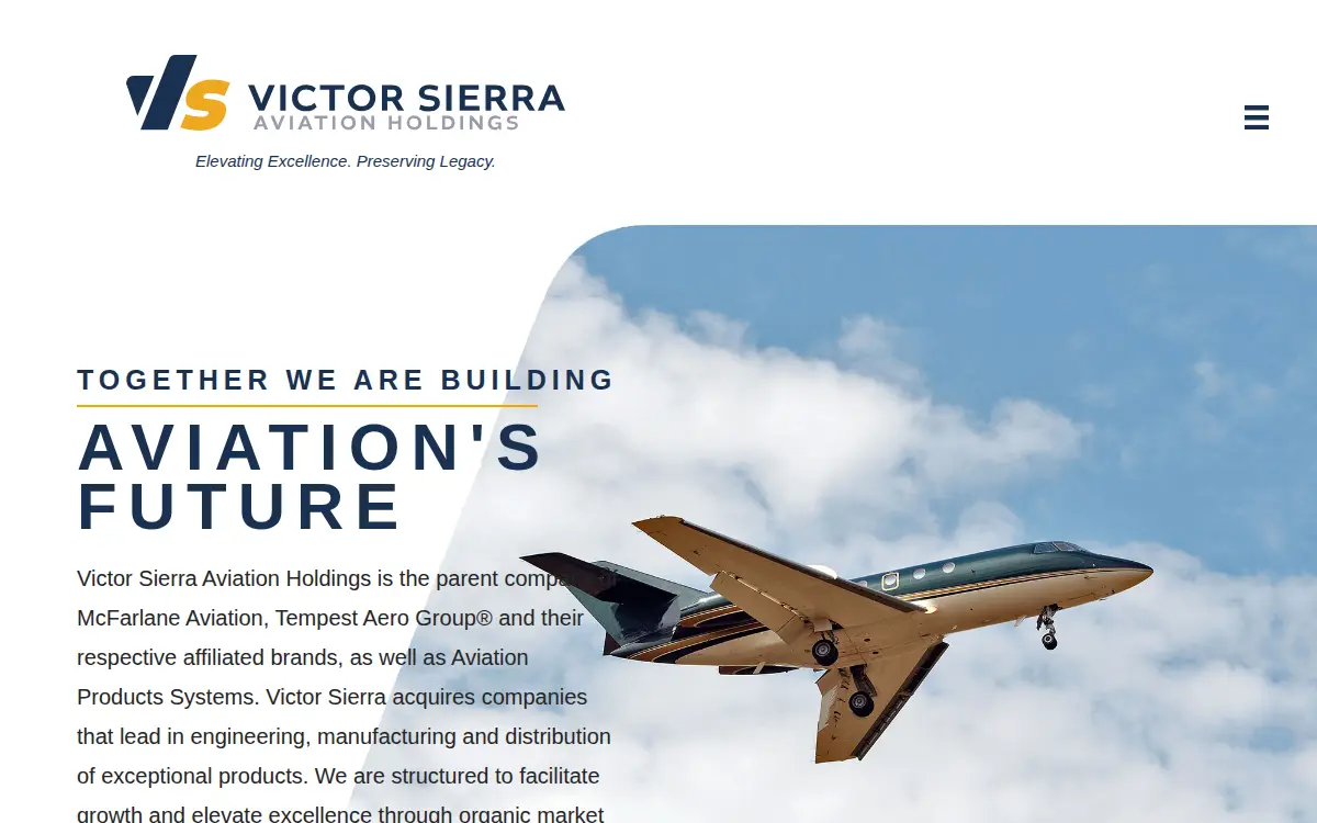 Homepage of Victor Sierra Aviation Holdings, LLC