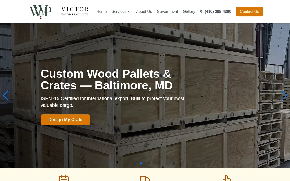 Homepage of Victor Wood Products, INC