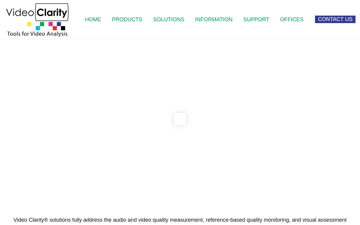 Homepage of Video Clarity, INC.