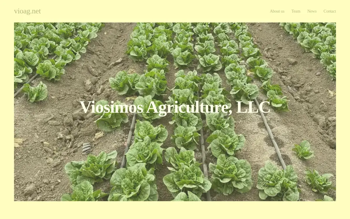 Homepage of Viosimos Agriculture LLC