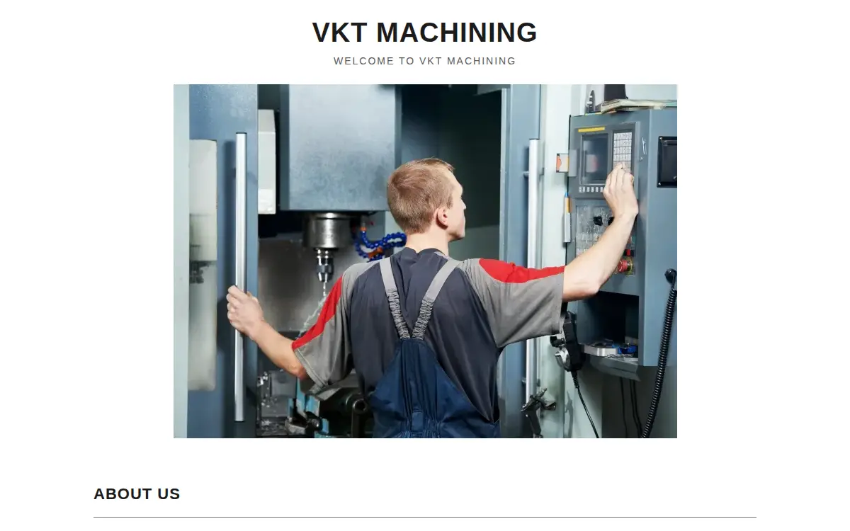 Homepage of Vkt Machining CORP