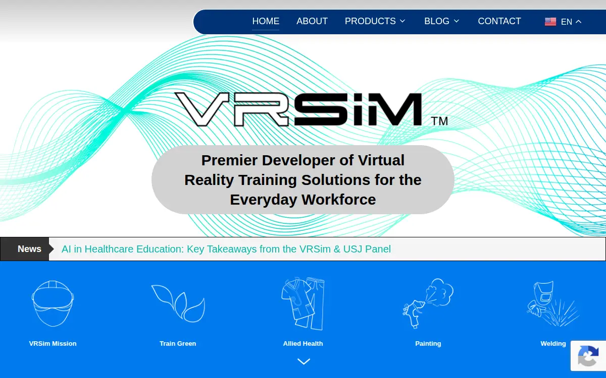 Homepage of Vrsim, INC.