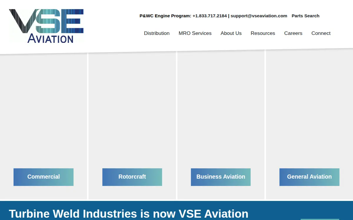 Homepage of Vse Aviation Services LLC