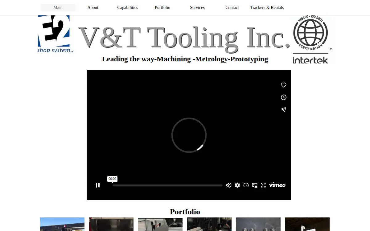 Homepage of V & T Tooling, INC