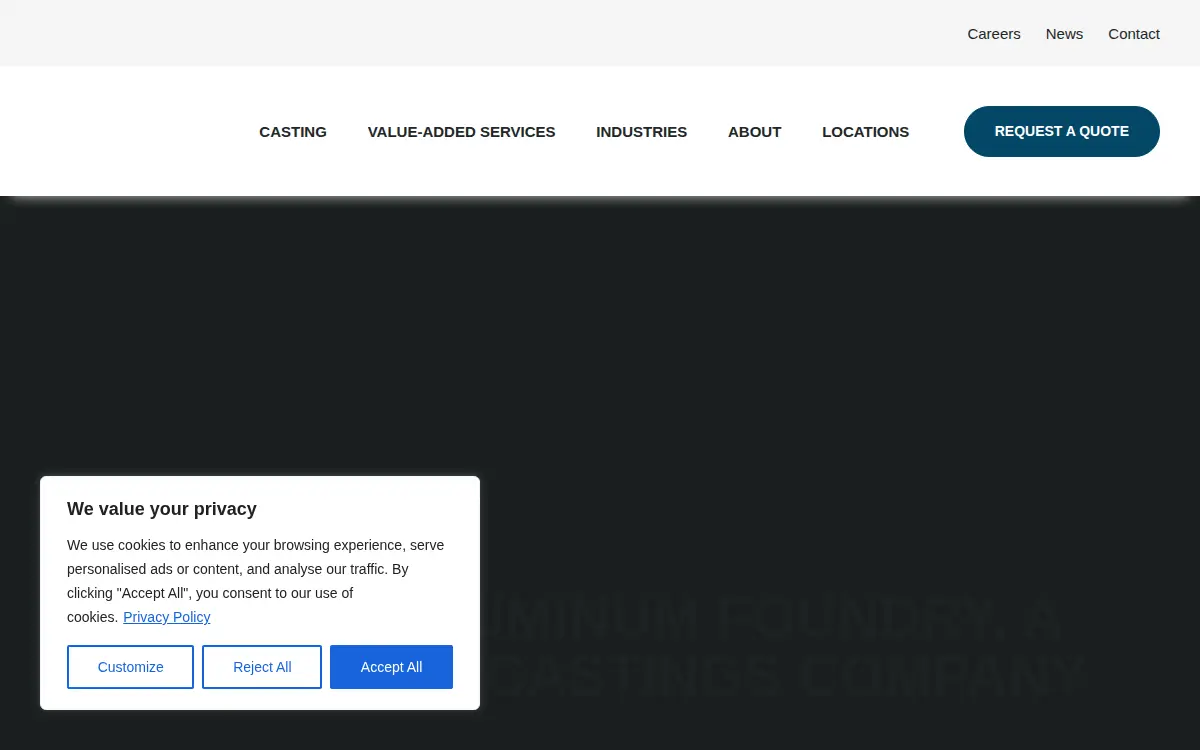 Homepage of Wisconsin Aluminum Foundry Company, INC.