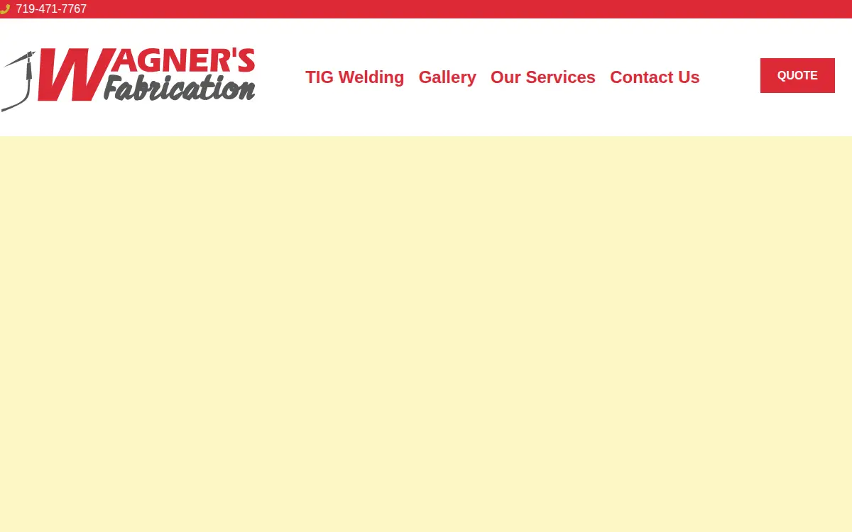 Homepage of Wagners Fabrication, LLC