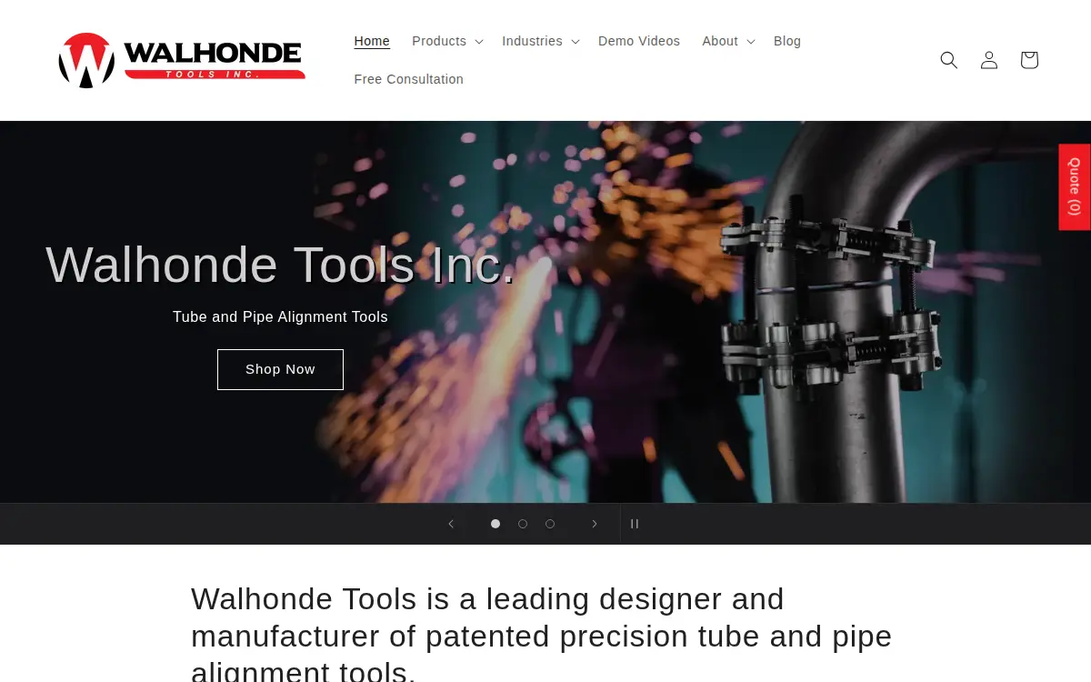 Homepage of Walhonde Tools Incorporated