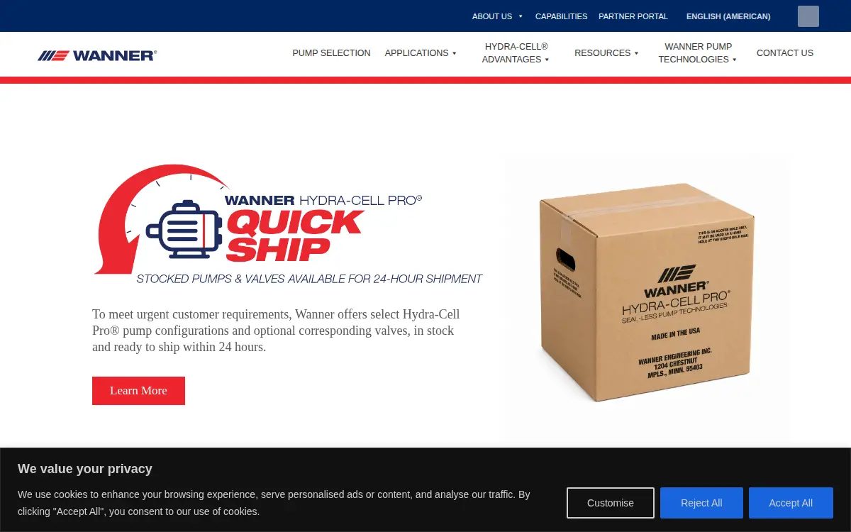 Homepage of Wanner Engineering INC