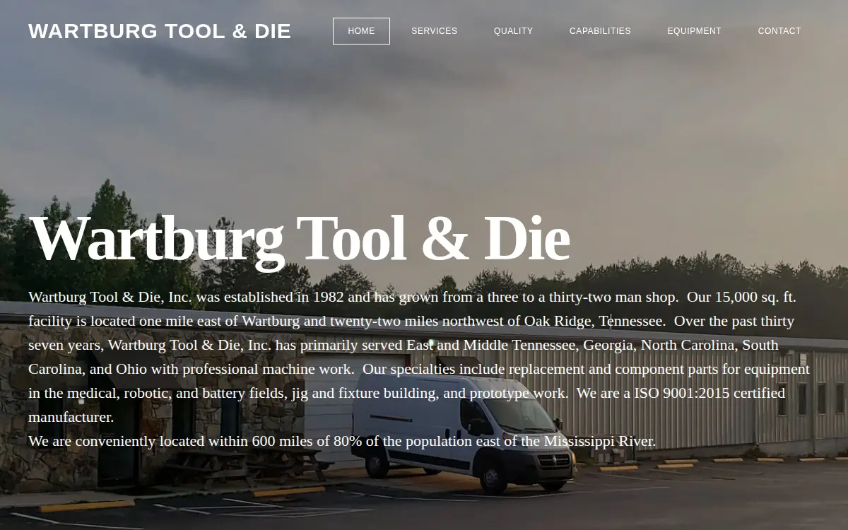 Homepage of Wartburg Tool & Die, INC.