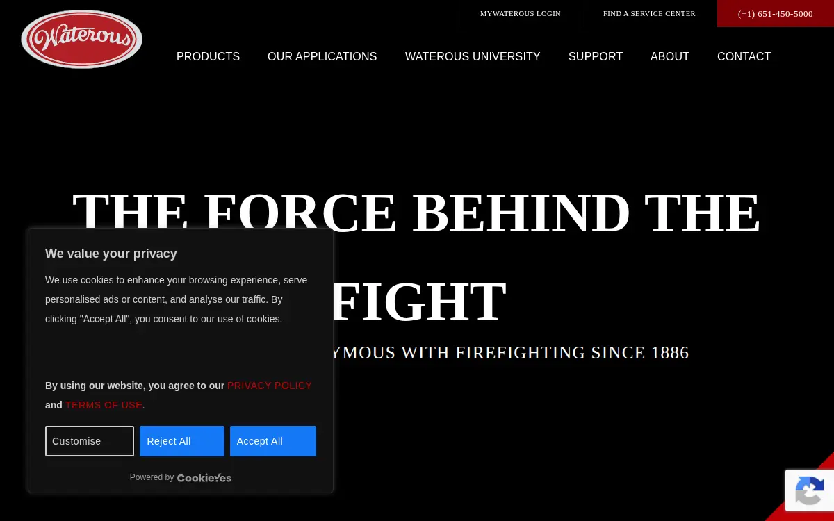 Homepage of Waterous Company
