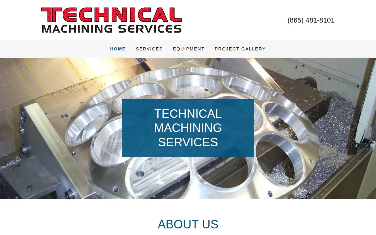 Homepage of Technical Machining Services, INC.