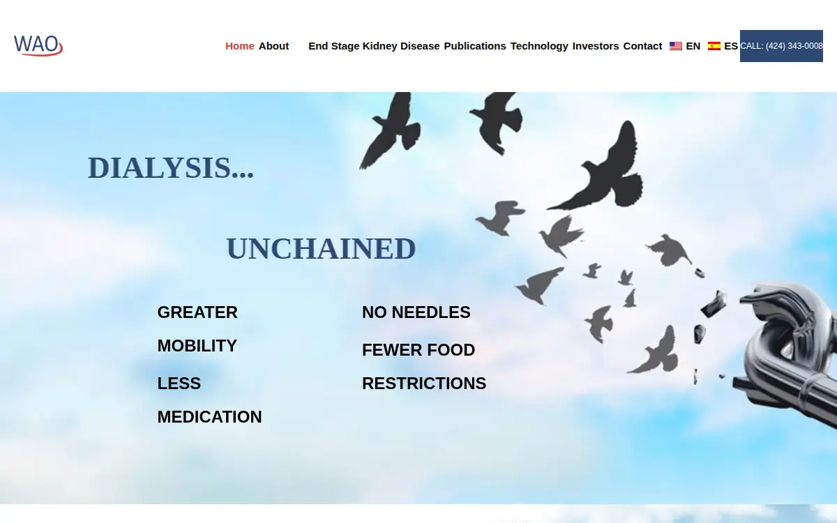 Homepage of Wearable Artificial Organs INC