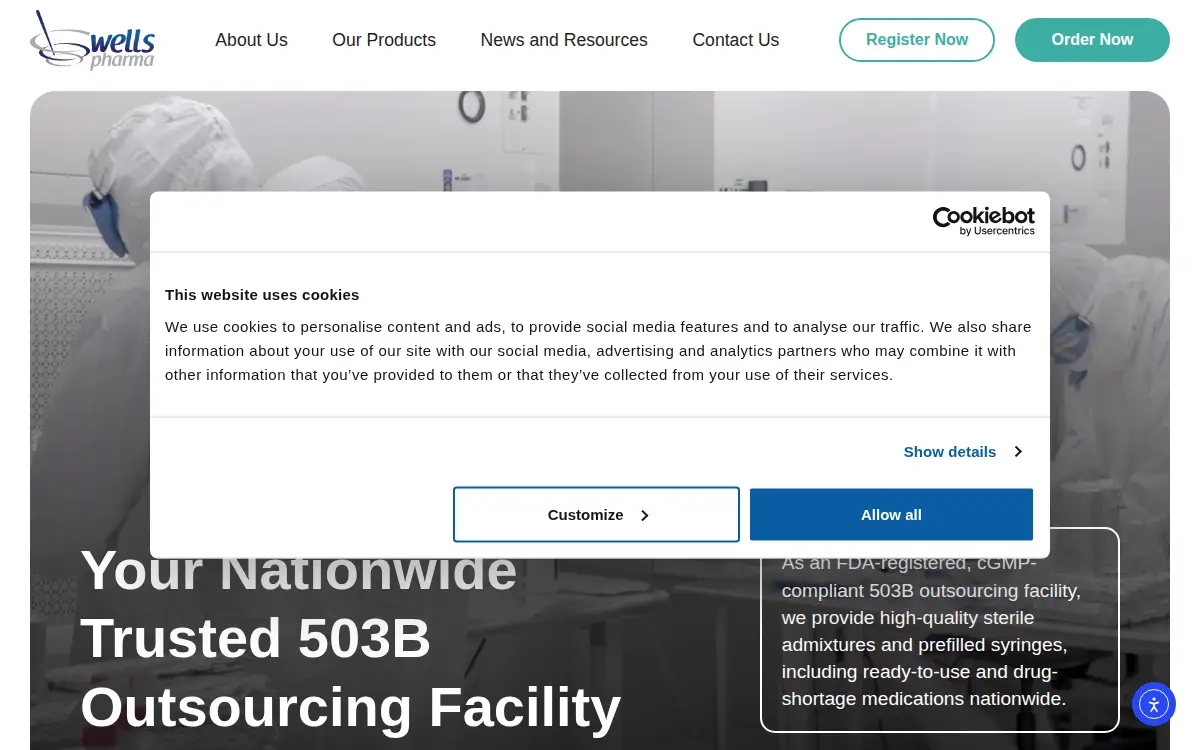 Homepage of Wells Pharma of Houston LLC