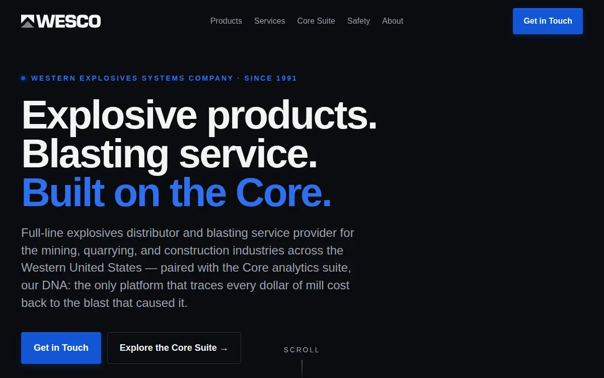 Homepage of Western Explosives Systems CO