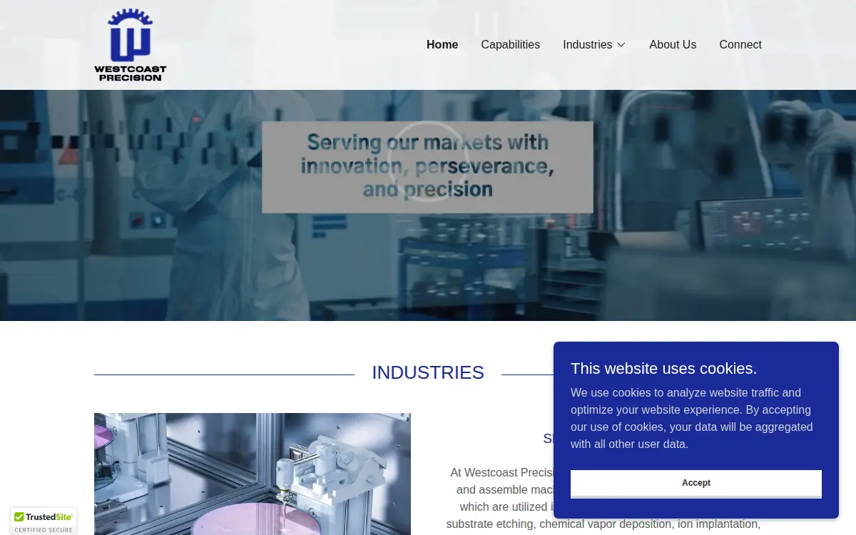 Homepage of Westcoast Precision, INC