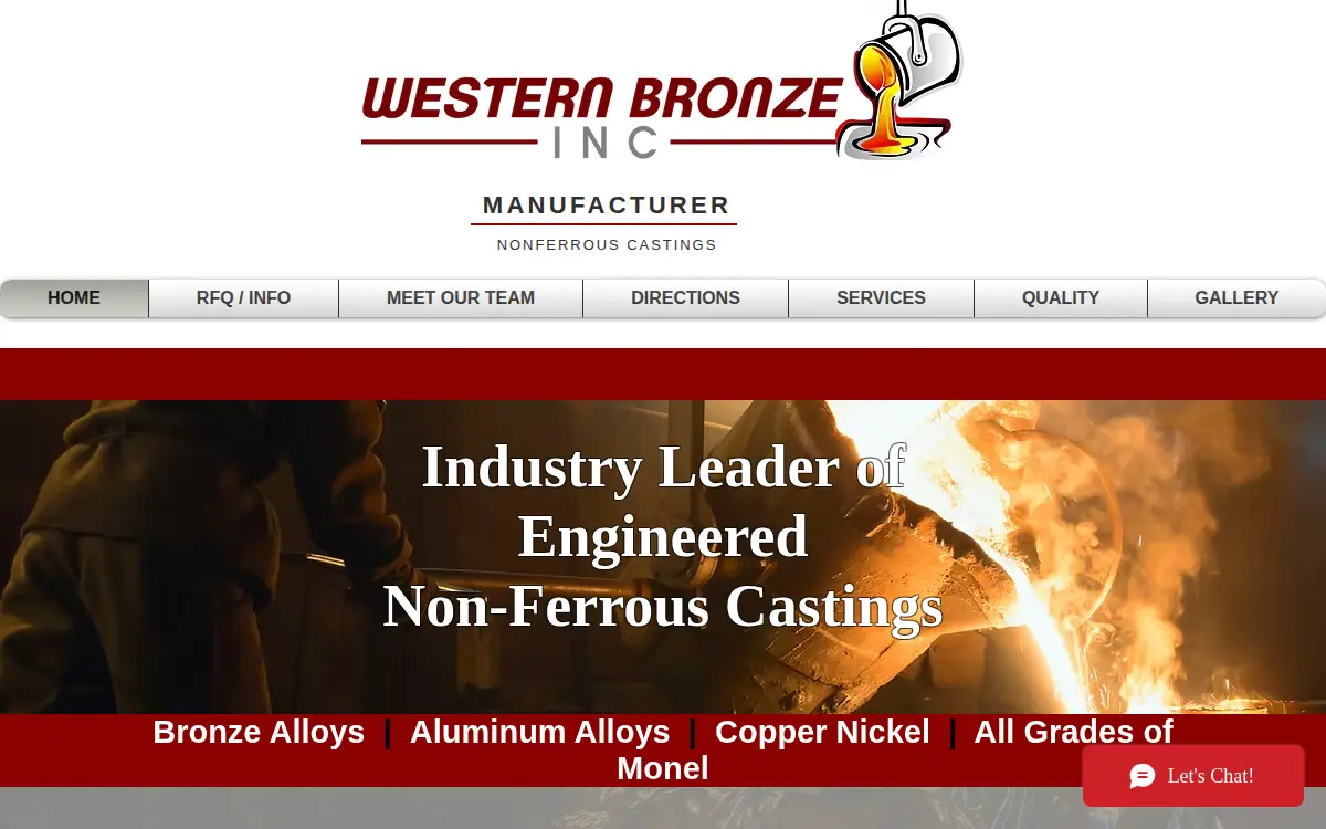 Homepage of Western Bronze INC