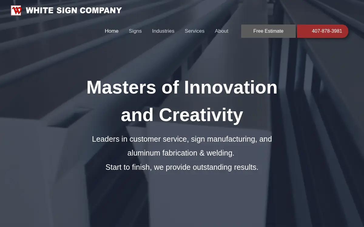Homepage of White Sign Company, LLC