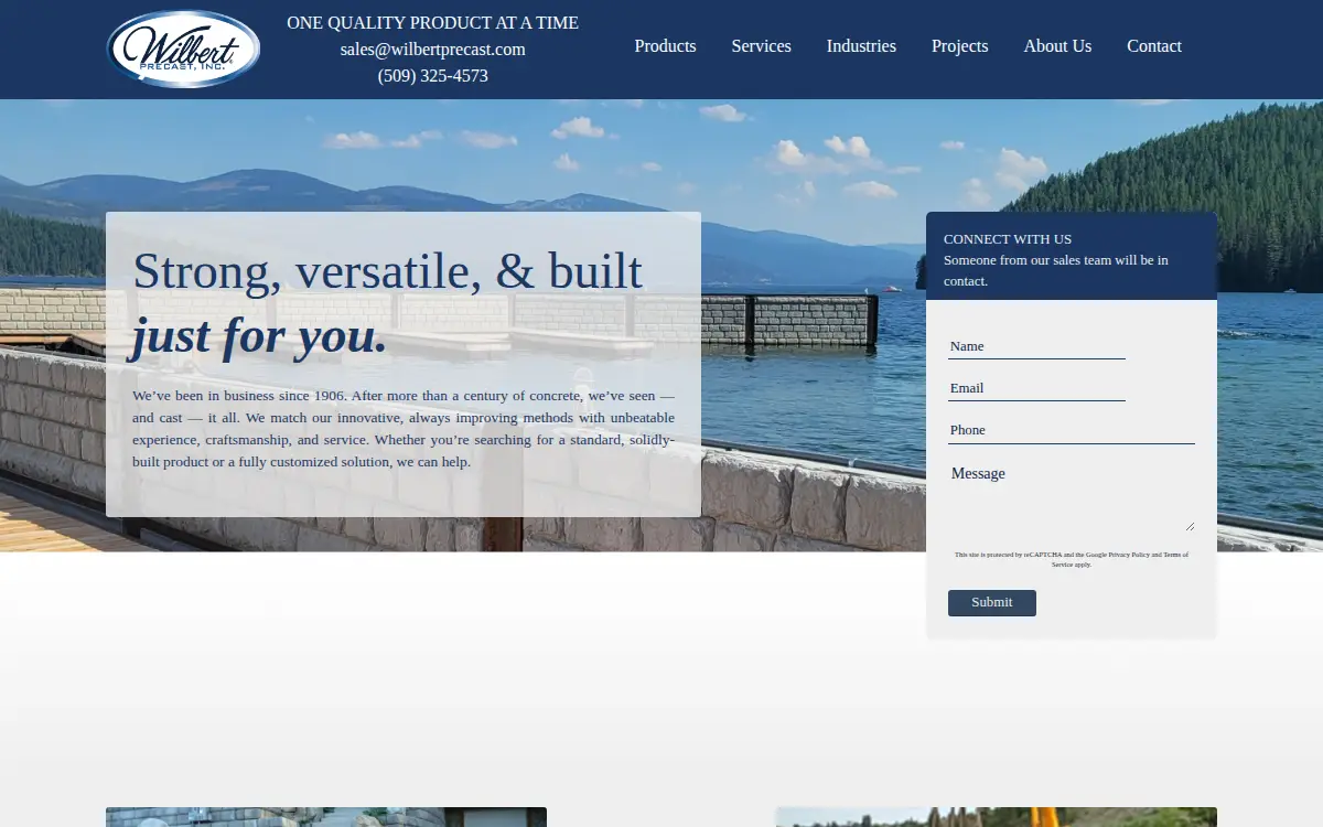 Homepage of Spokane Wilbert Vault Company