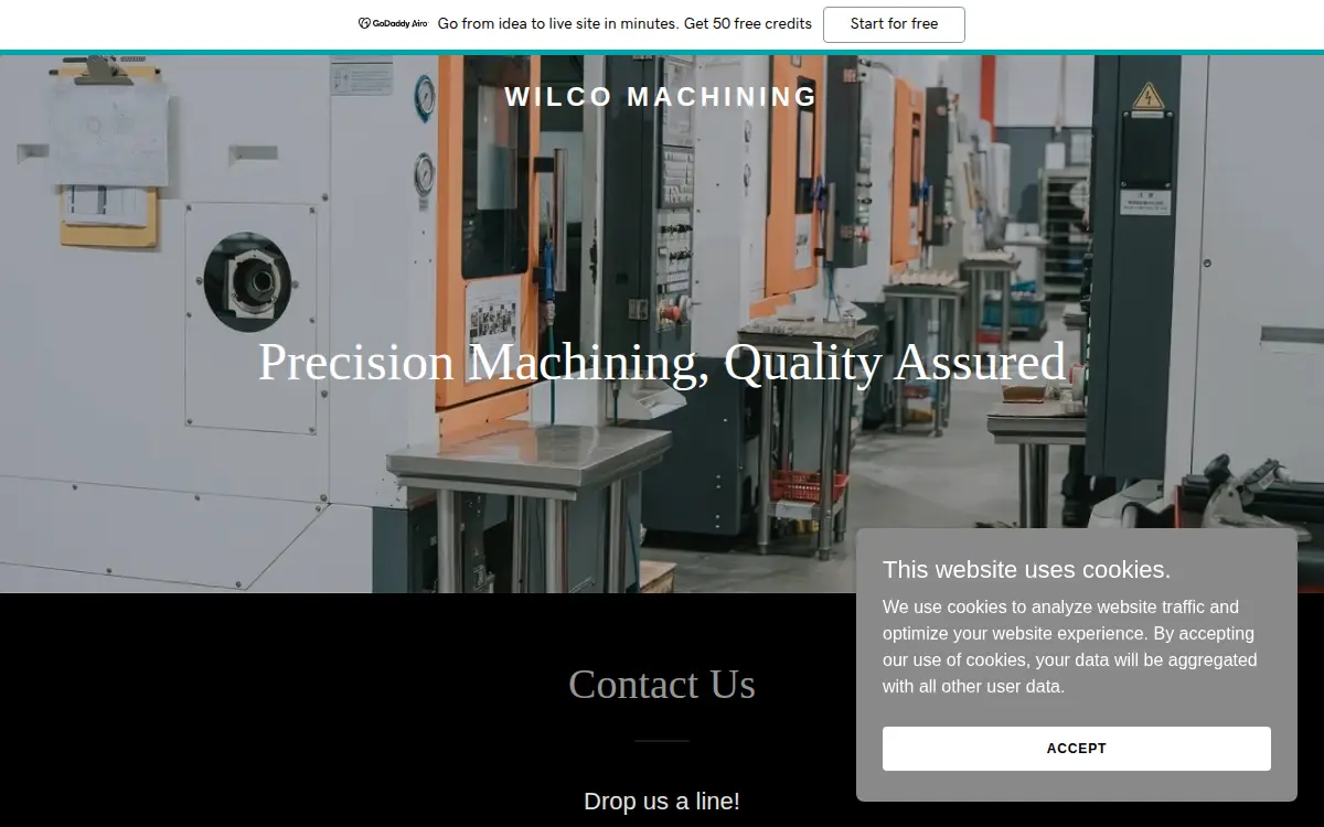 Homepage of Wilco Machining LLC