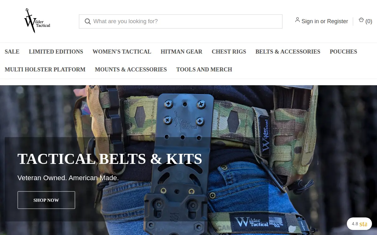 Homepage of Wilder Tactical LLC