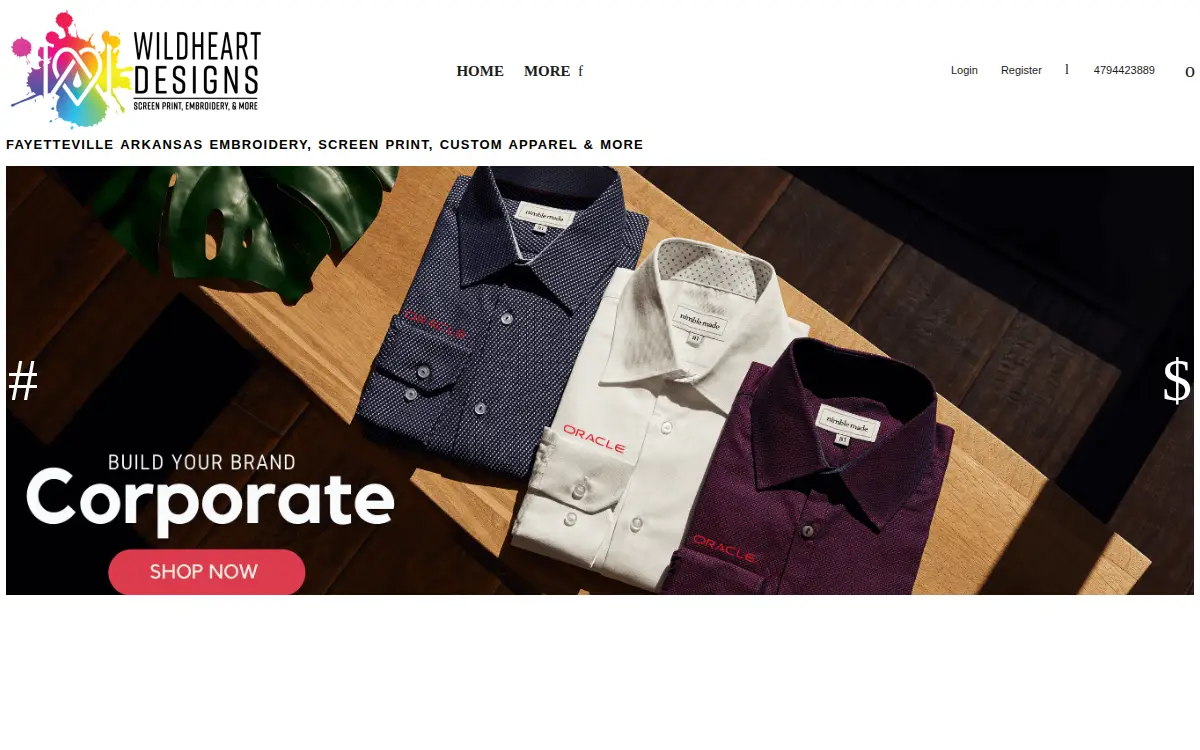 Homepage of Wildheart Designs, LLC
