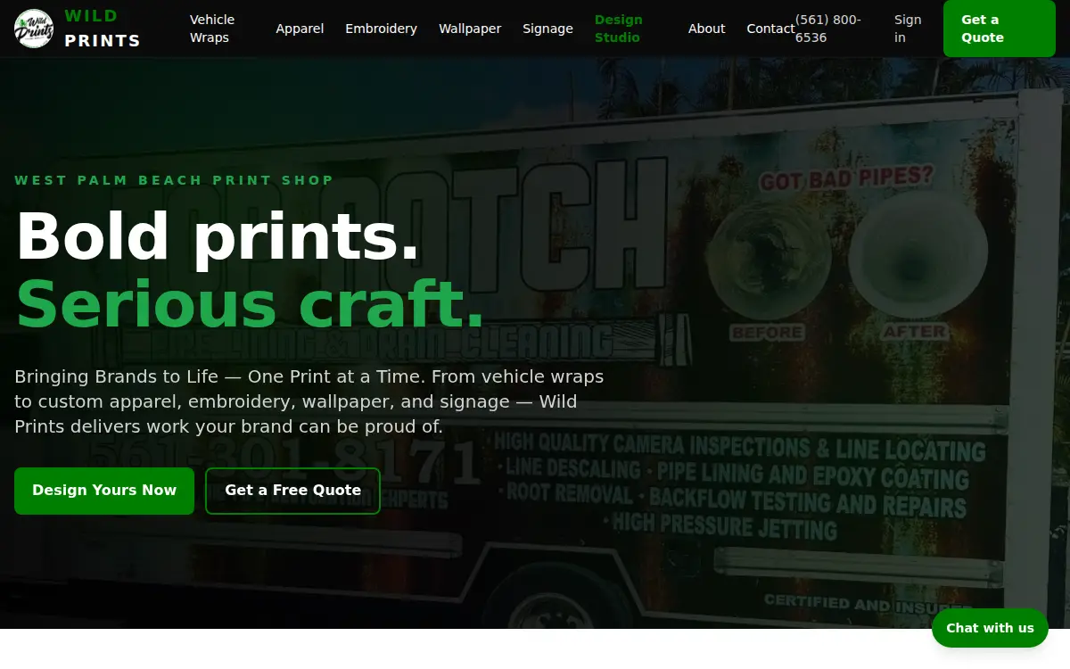 Homepage of Wild Prints LLC