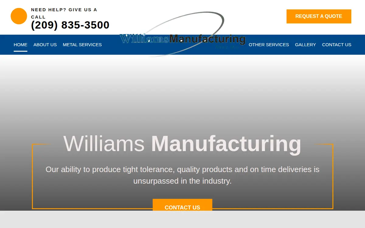 Homepage of Williams Mfg