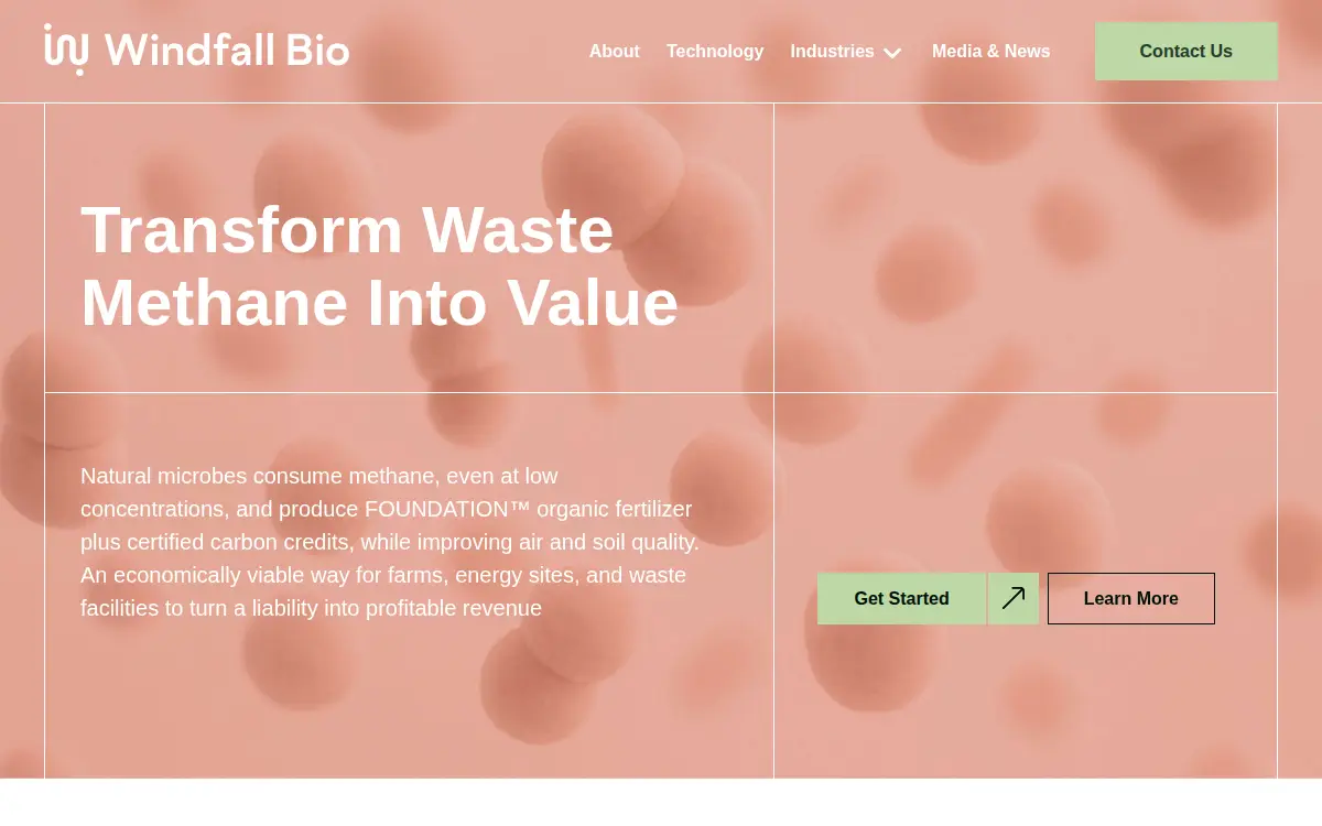 Homepage of Windfall Bio, INC