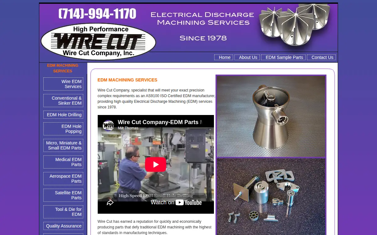 Homepage of Wire Cut Company, INC