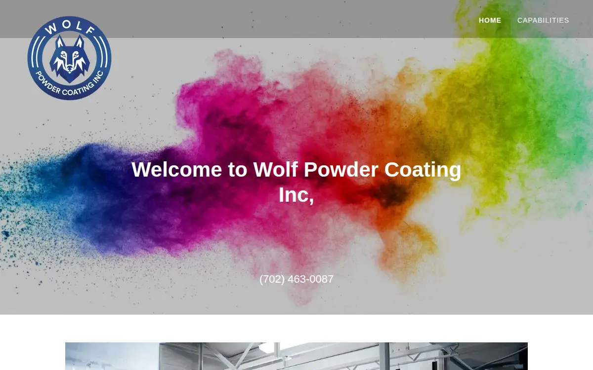 Homepage of Wolf Powder Coating INC
