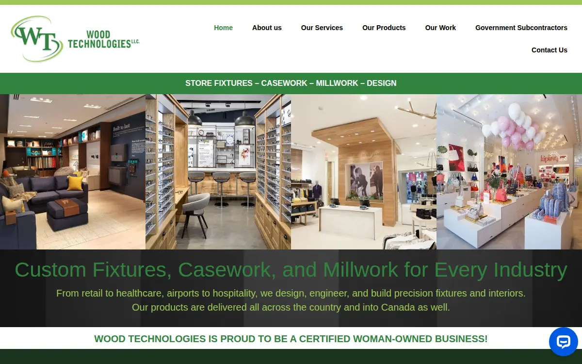 Homepage of Wood Technologies LLC