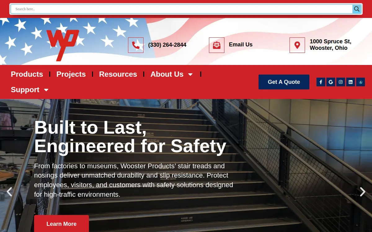 Homepage of Wooster Products INC