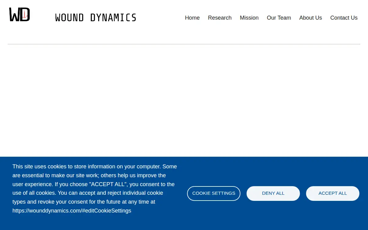 Homepage of Wound Dynamics LLC