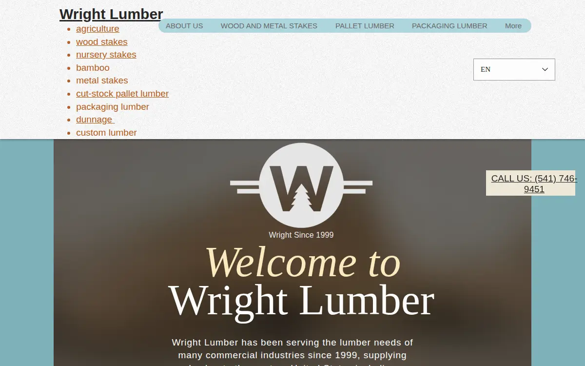 Homepage of Wright Lumber, INC.