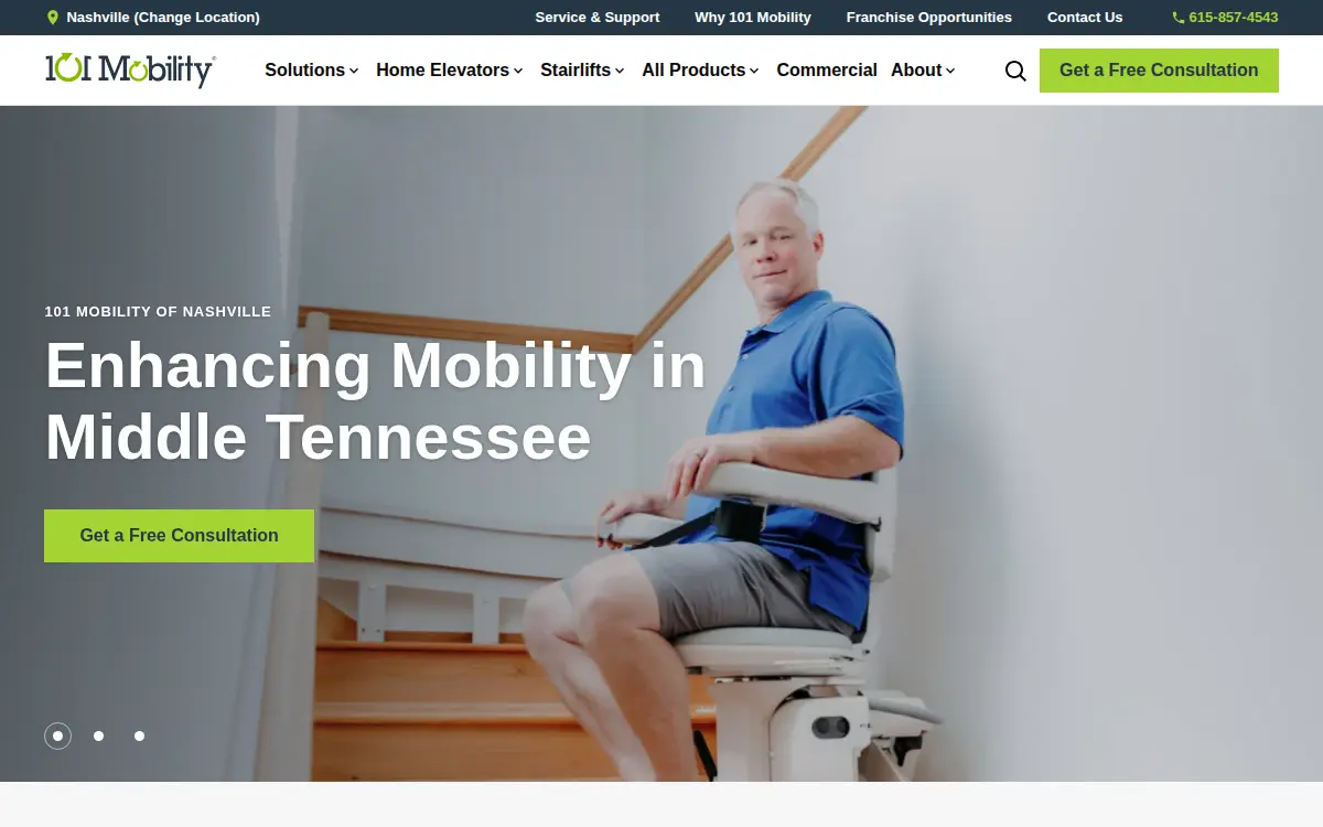 Homepage of 1st Mobility LLC