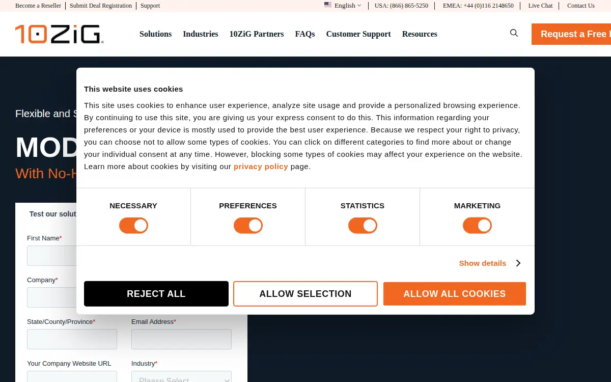 Homepage of 10zig Technology INC
