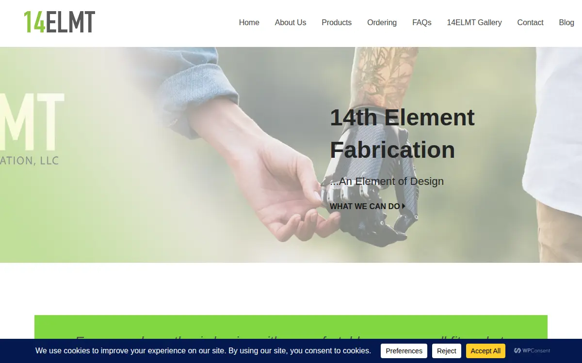 Homepage of 14th Element Fabrication LLC