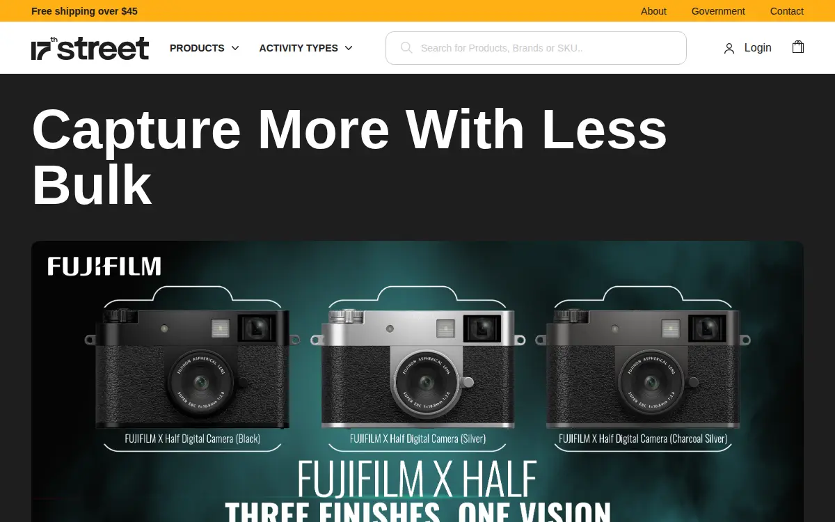 Homepage of 17th St Photo Supply, INC.
