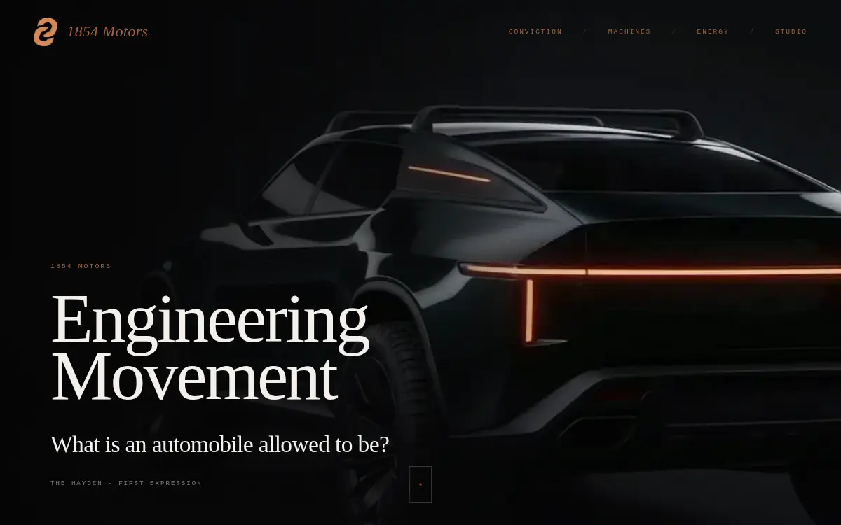 Homepage of 1854 Motors, INC.