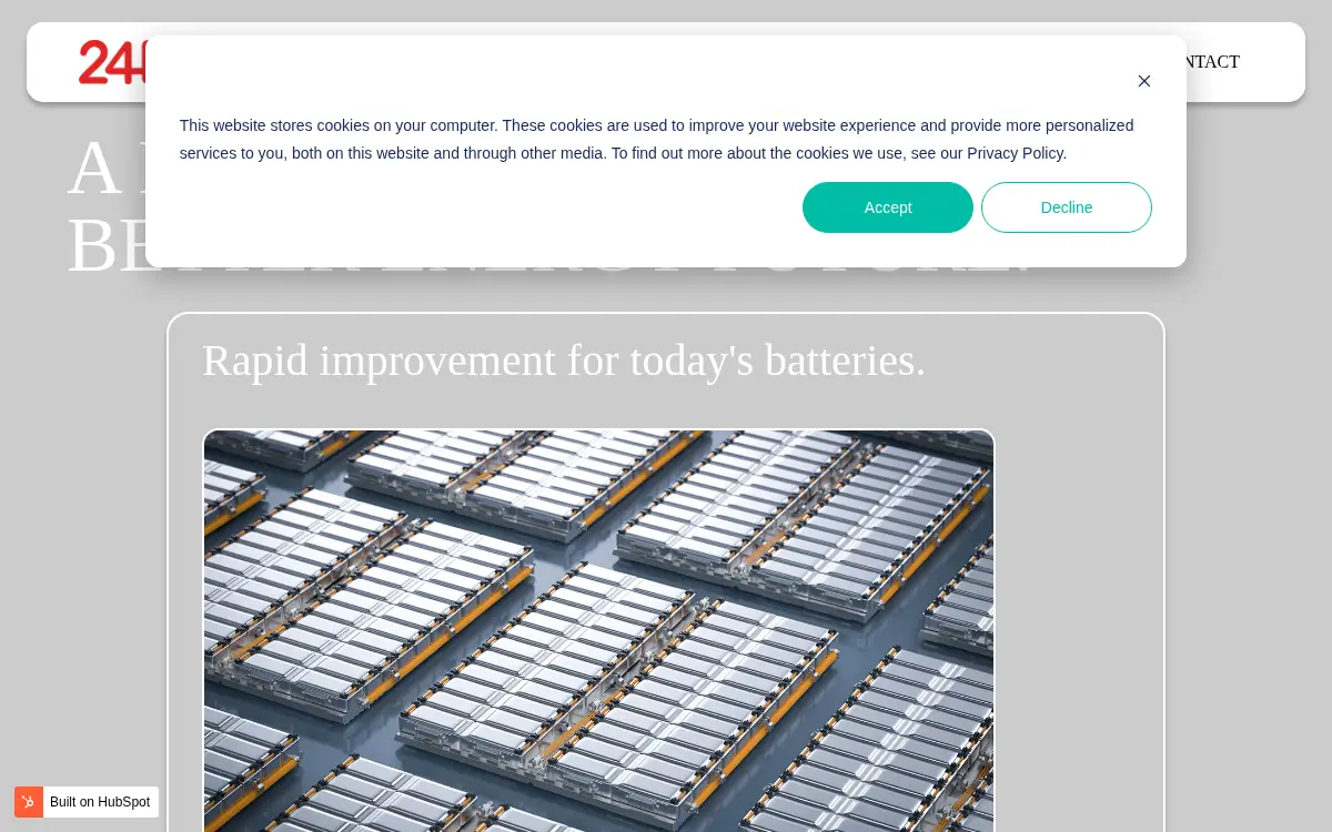 Homepage of 24m Technologies, INC